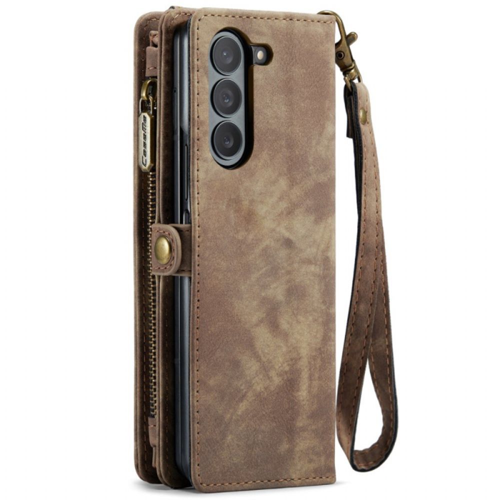 Folio-hoesje Samsung Galaxy Z Fold 6 Telefoonhoesje Caseme Portemonnee Met Suède-effect