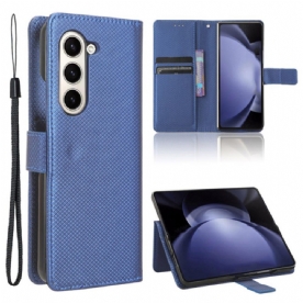 Leren Hoesje Samsung Galaxy Z Fold 6 Strappunten Bescherming Hoesje