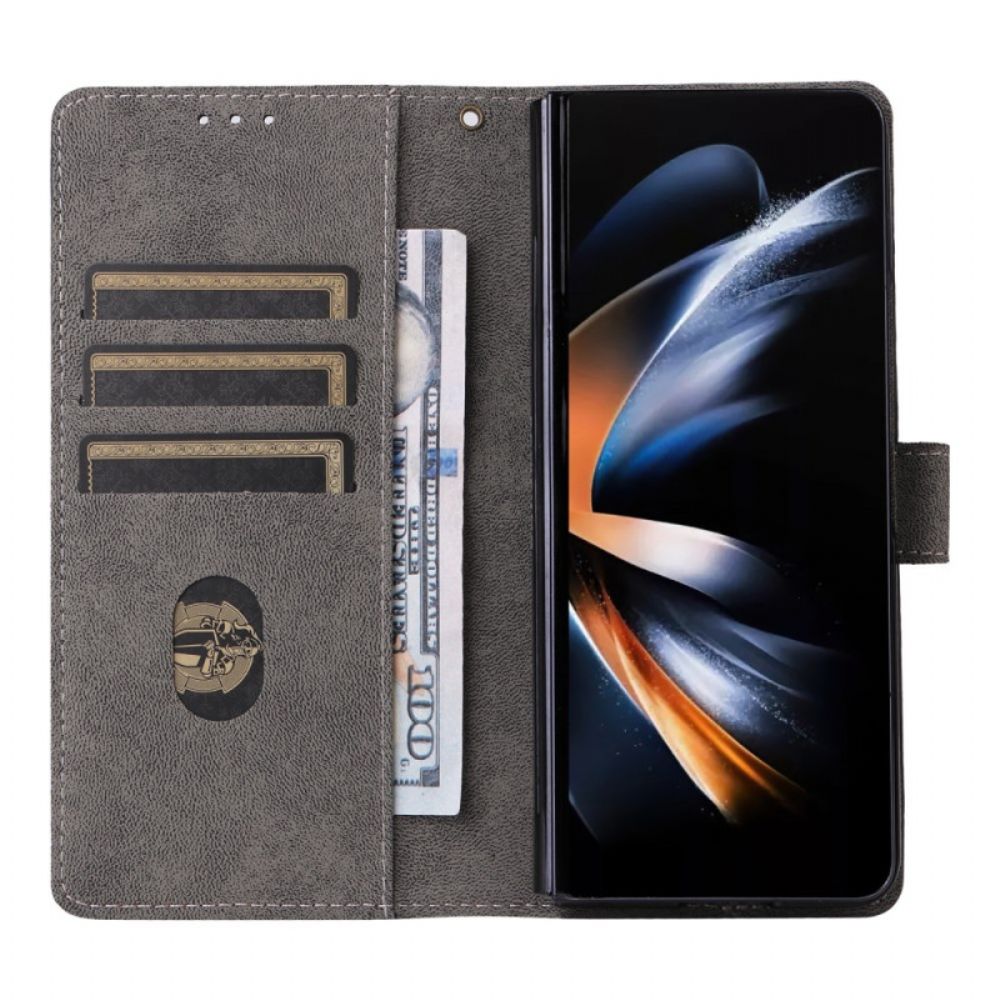 Leren Hoesje Voor Samsung Galaxy Z Fold 6 Rfid-blokkering En Draagkoord