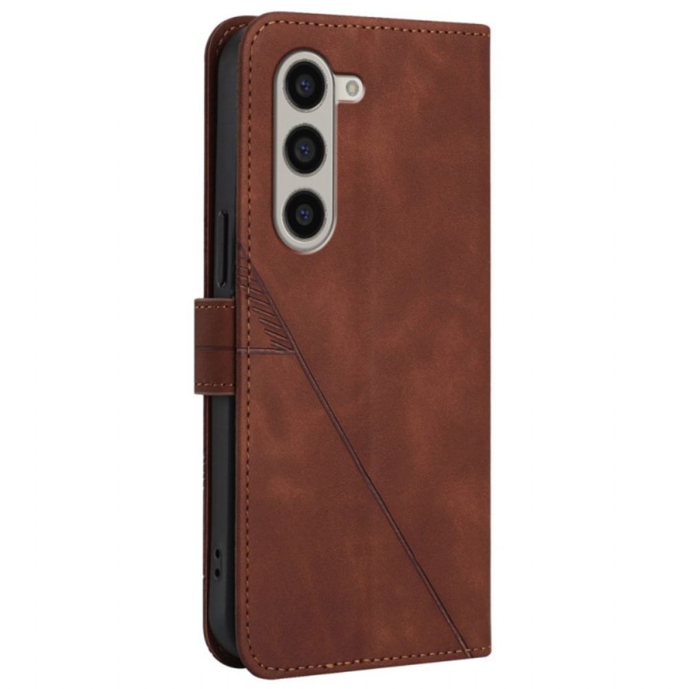 Leren Hoesje Voor Samsung Galaxy Z Fold 6 Riemdriehoeken