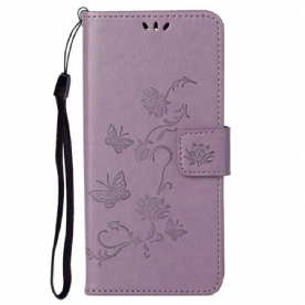 Folio-hoesje voor Samsung Galaxy S23 5G Vlinders En Bloemen