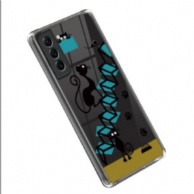 Hoesje voor Samsung Galaxy S23 5G Transparante Grappige Katten