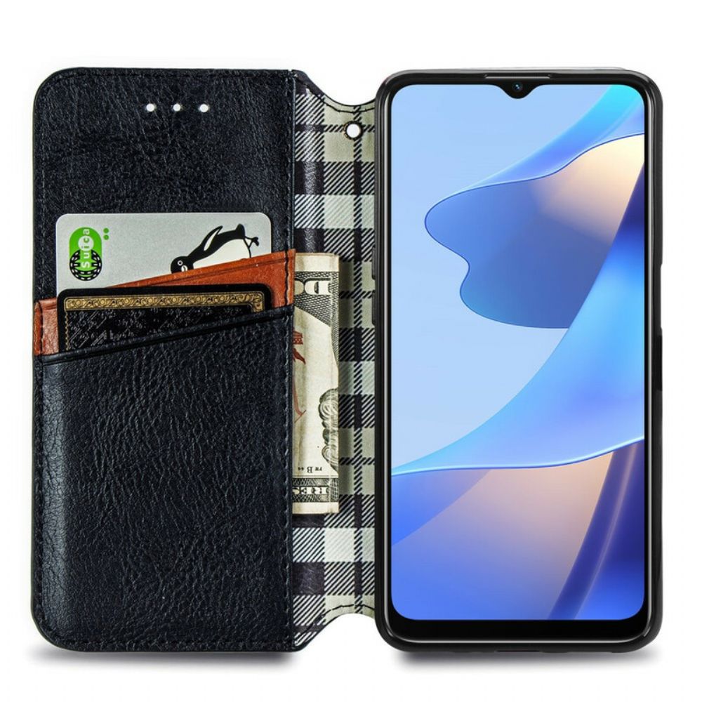 Bescherming Hoesje voor Oppo A16 / A16s Folio-hoesje Diamant Textuur Leereffect