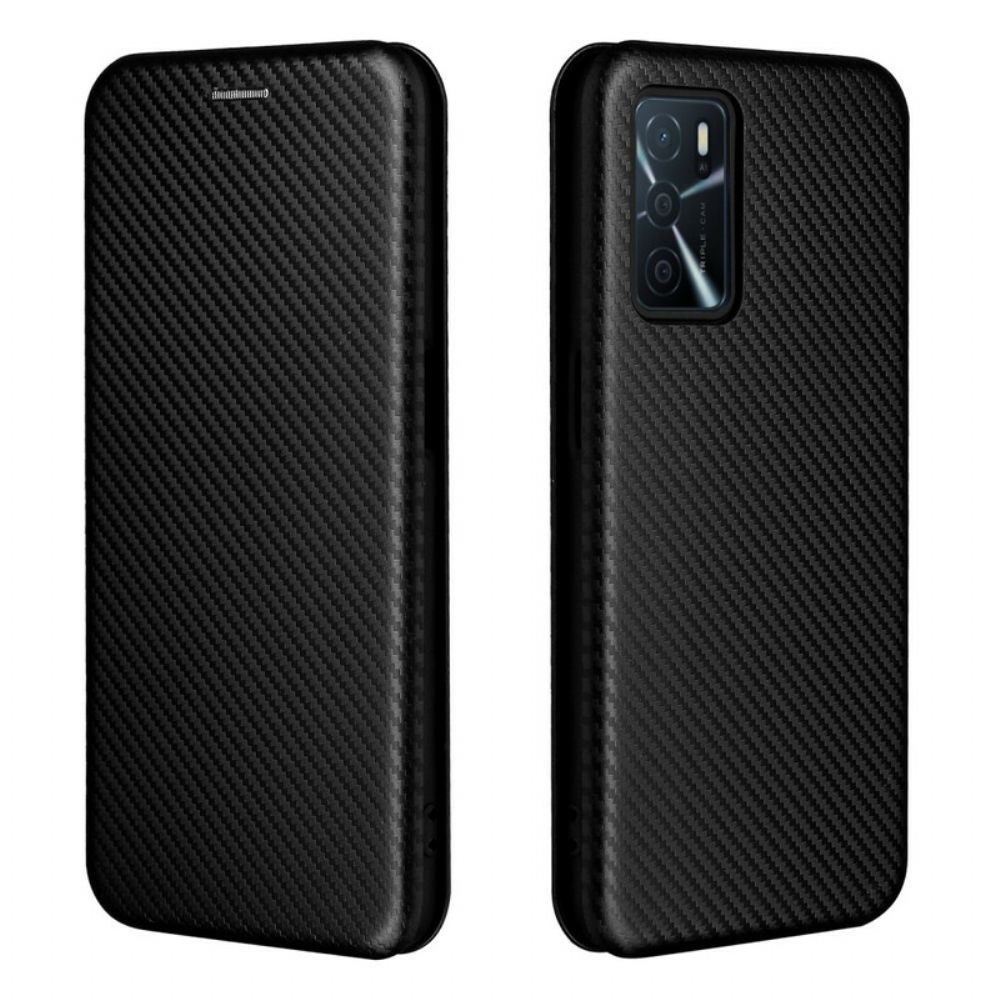 Bescherming Hoesje voor Oppo A16 / A16s Folio-hoesje Gekleurde Carbon Silicone