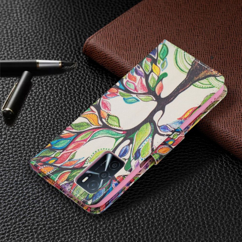 Folio-hoesje voor Oppo A16 / A16s Gekleurde Boom