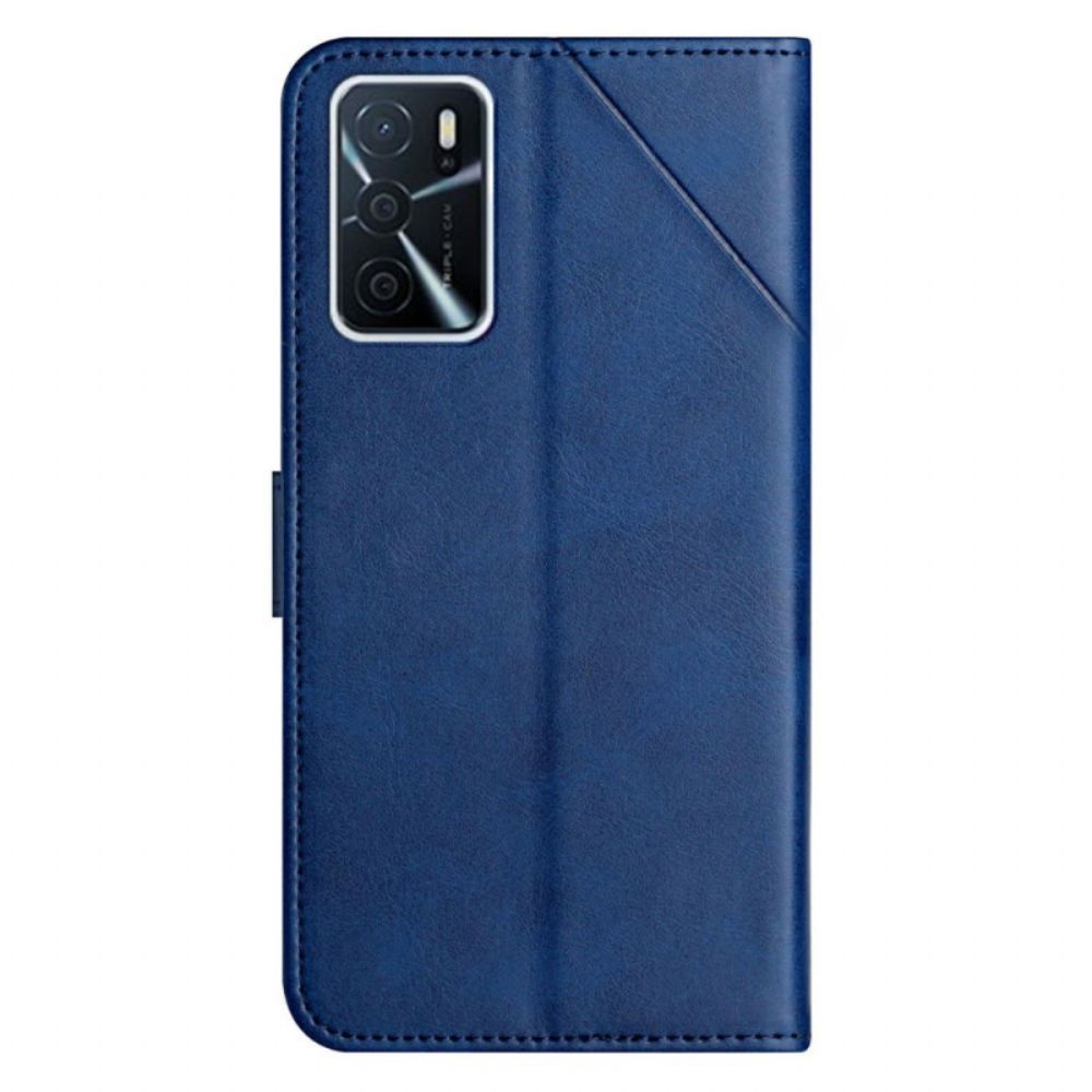 Folio-hoesje voor Oppo A16 / A16s Geo X Design Lederen Stijl