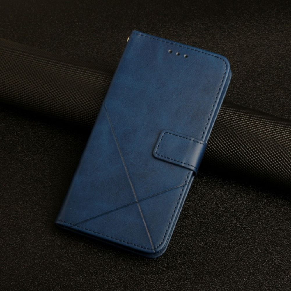 Folio-hoesje voor Oppo A16 / A16s Geo X Design Lederen Stijl