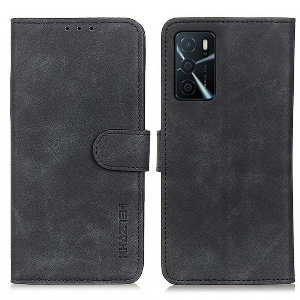 Folio-hoesje voor Oppo A16 / A16s Mat Vintage Leereffect Khazneh