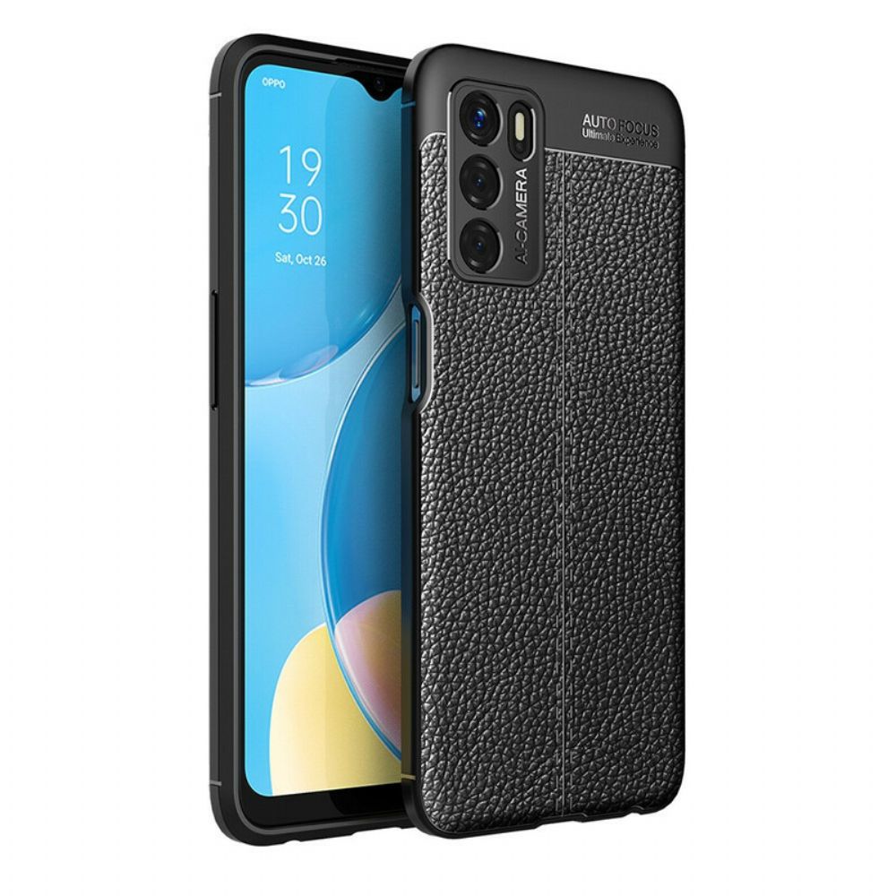 Hoesje voor Oppo A16 / A16s Dubbele Lijn Litchi Leder Effect