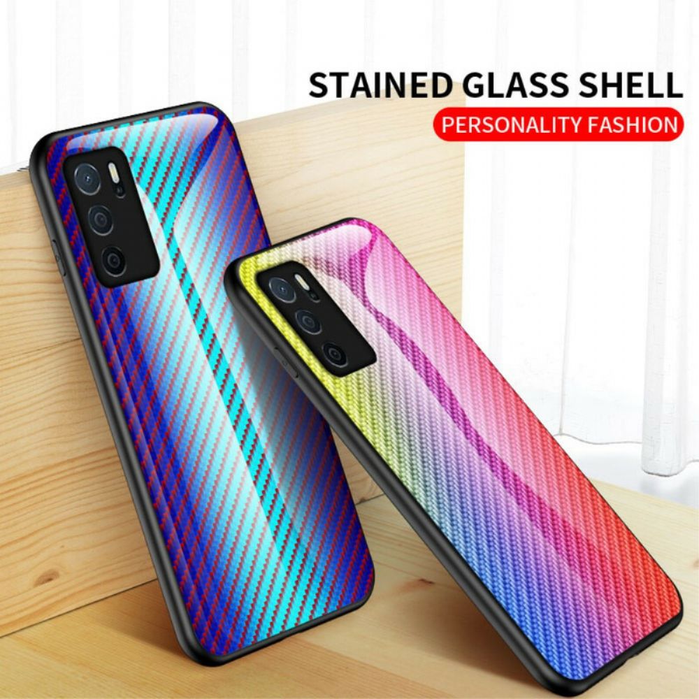 Hoesje voor Oppo A16 / A16s Gehard Glas Van Koolstofvezel