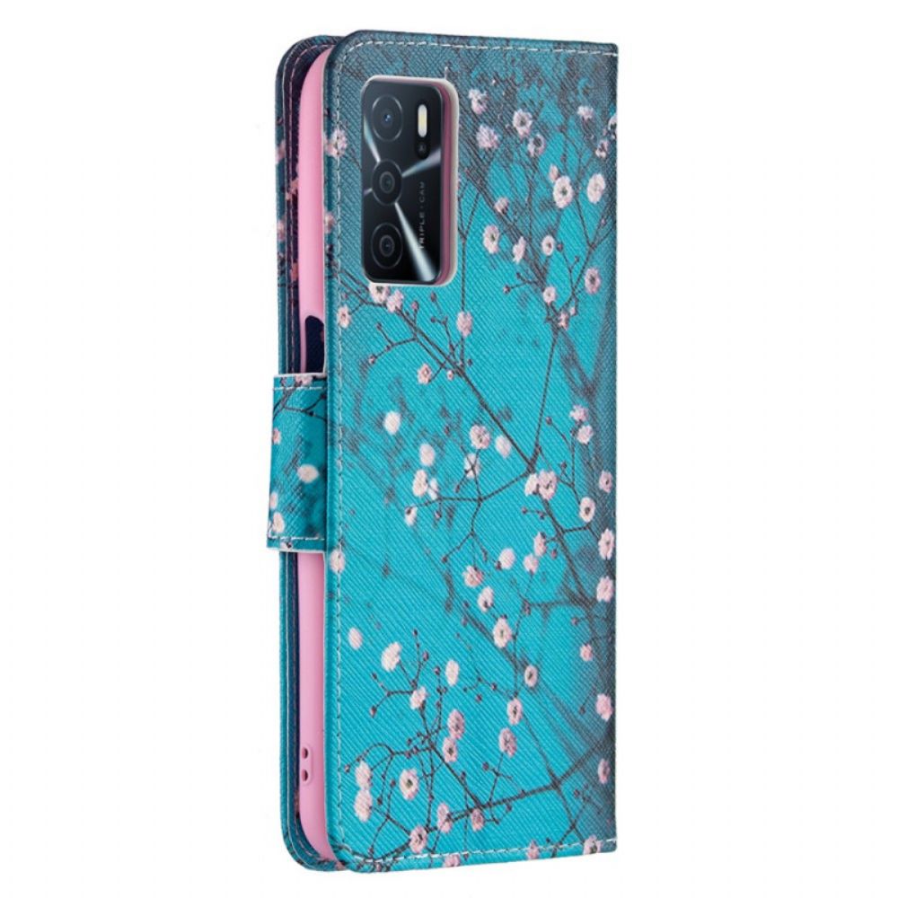 Leren Hoesje voor Oppo A16 / A16s Bloeiende Boom