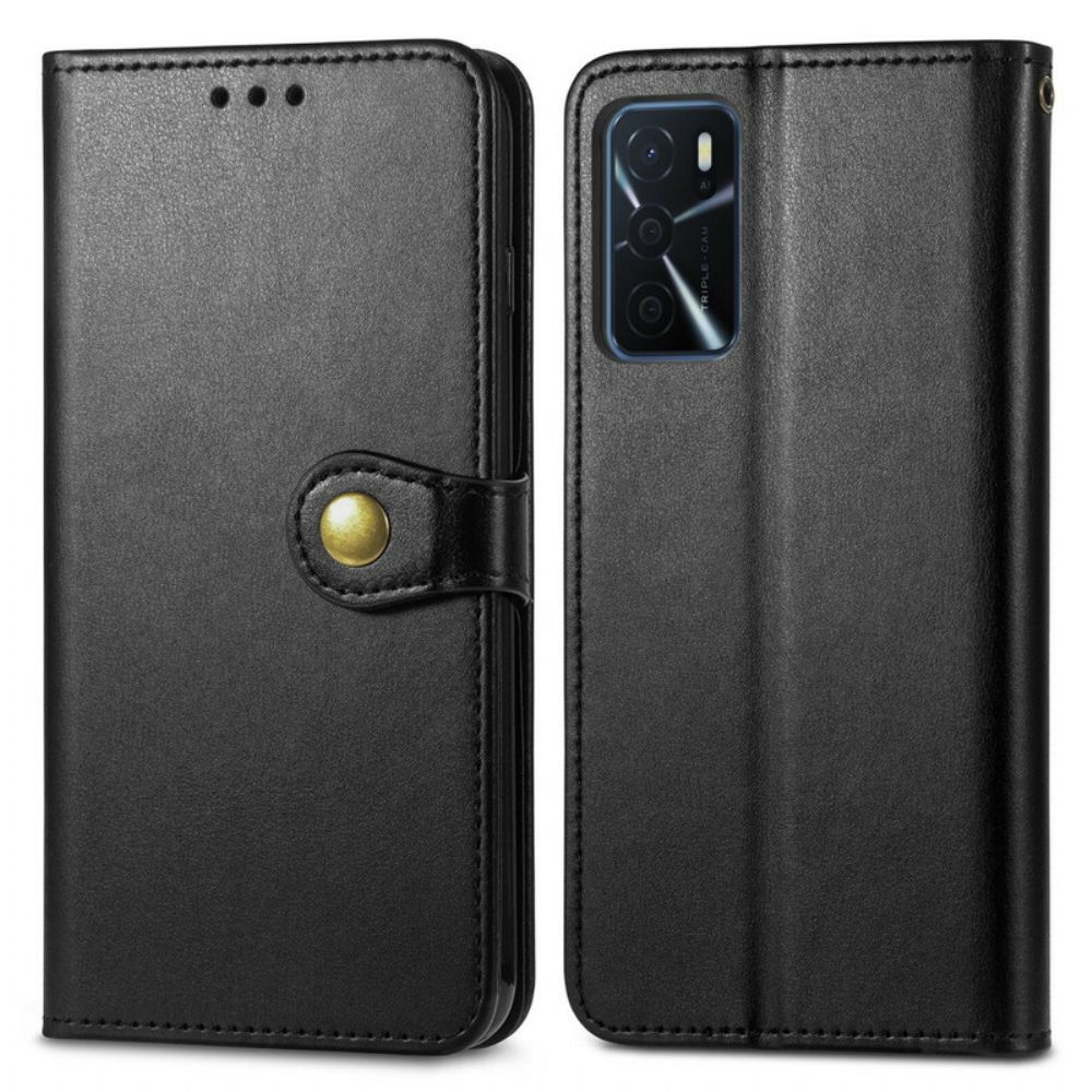 Leren Hoesje voor Oppo A16 / A16s Faux Leder En Vintage Sluiting