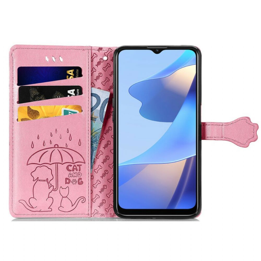 Leren Hoesje voor Oppo A16 / A16s Geanimeerde Dieren