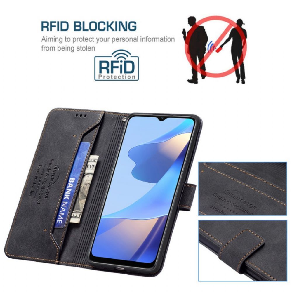 Leren Hoesje voor Oppo A16 / A16s Rfid Binfen-kleur