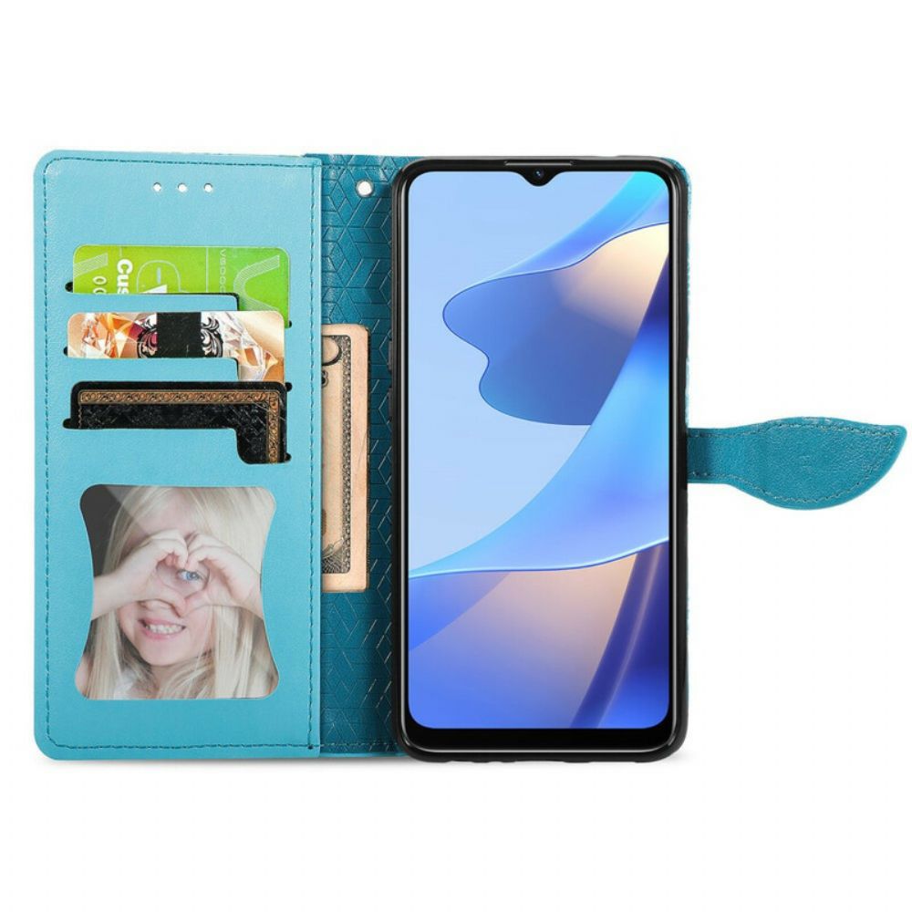 Leren Hoesje voor Oppo A16 / A16s Tribale Bladeren