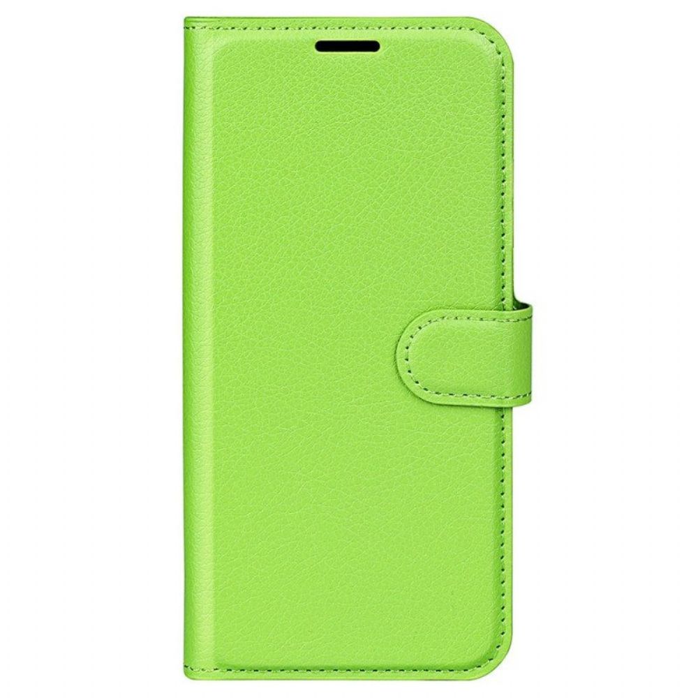 Folio-hoesje voor Samsung Galaxy S23 Ultra 5G Klassiek Litchi-leereffect