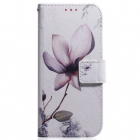 Folio-hoesje voor Samsung Galaxy S23 Ultra 5G Roze Bloem