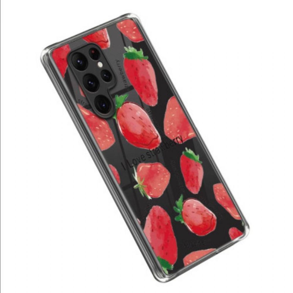 Hoesje voor Samsung Galaxy S23 Ultra 5G Aardbeien