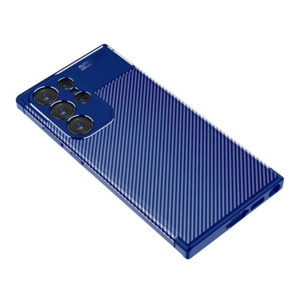 Hoesje voor Samsung Galaxy S23 Ultra 5G Flexibele Koolstofvezel