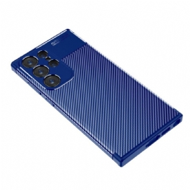 Hoesje voor Samsung Galaxy S23 Ultra 5G Flexibele Koolstofvezel