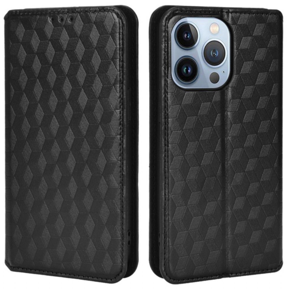 Bescherming Hoesje voor iPhone 14 Pro Max Folio-hoesje 3d-textuur