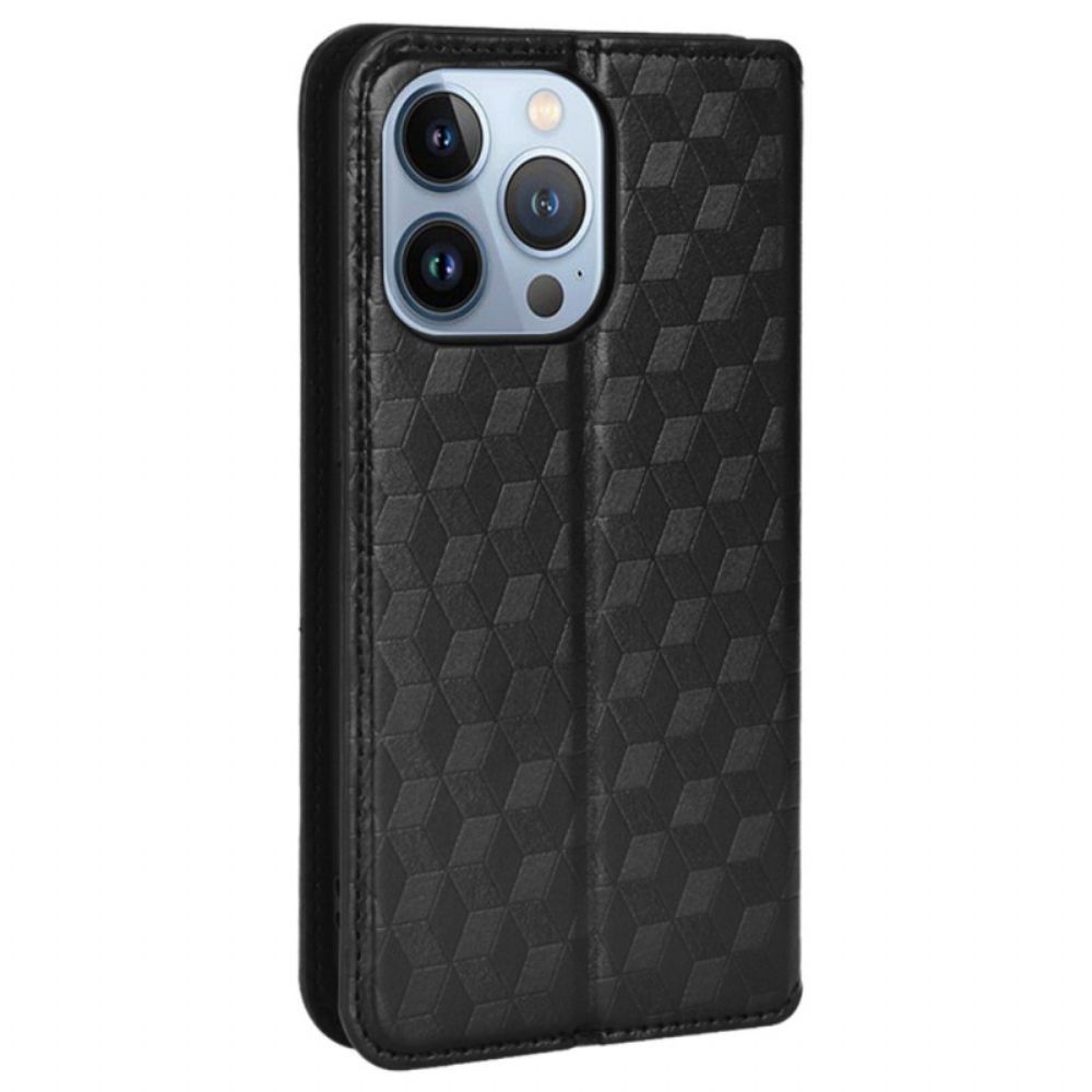 Bescherming Hoesje voor iPhone 14 Pro Max Folio-hoesje 3d-textuur