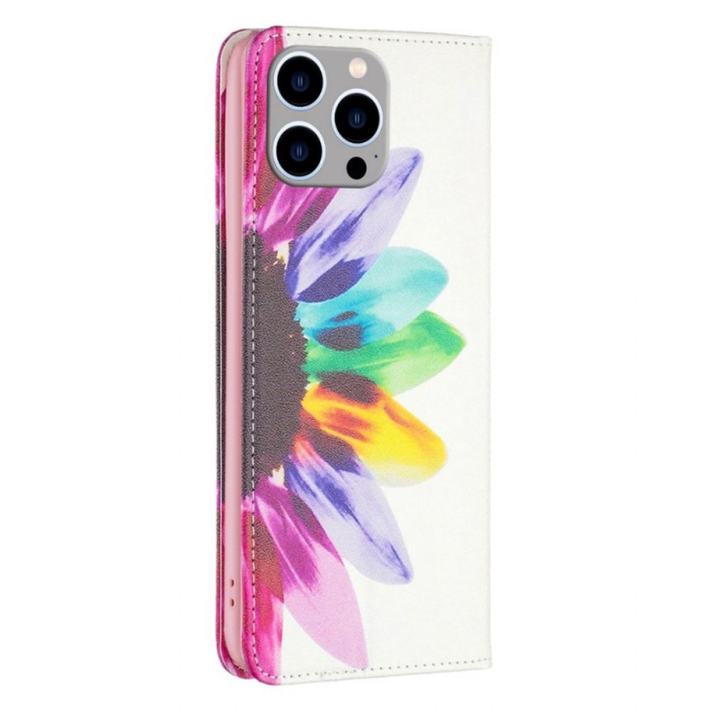 Bescherming Hoesje voor iPhone 14 Pro Max Folio-hoesje Aquarel Bloem