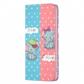 Bescherming Hoesje voor iPhone 14 Pro Max Folio-hoesje Babyolifanten