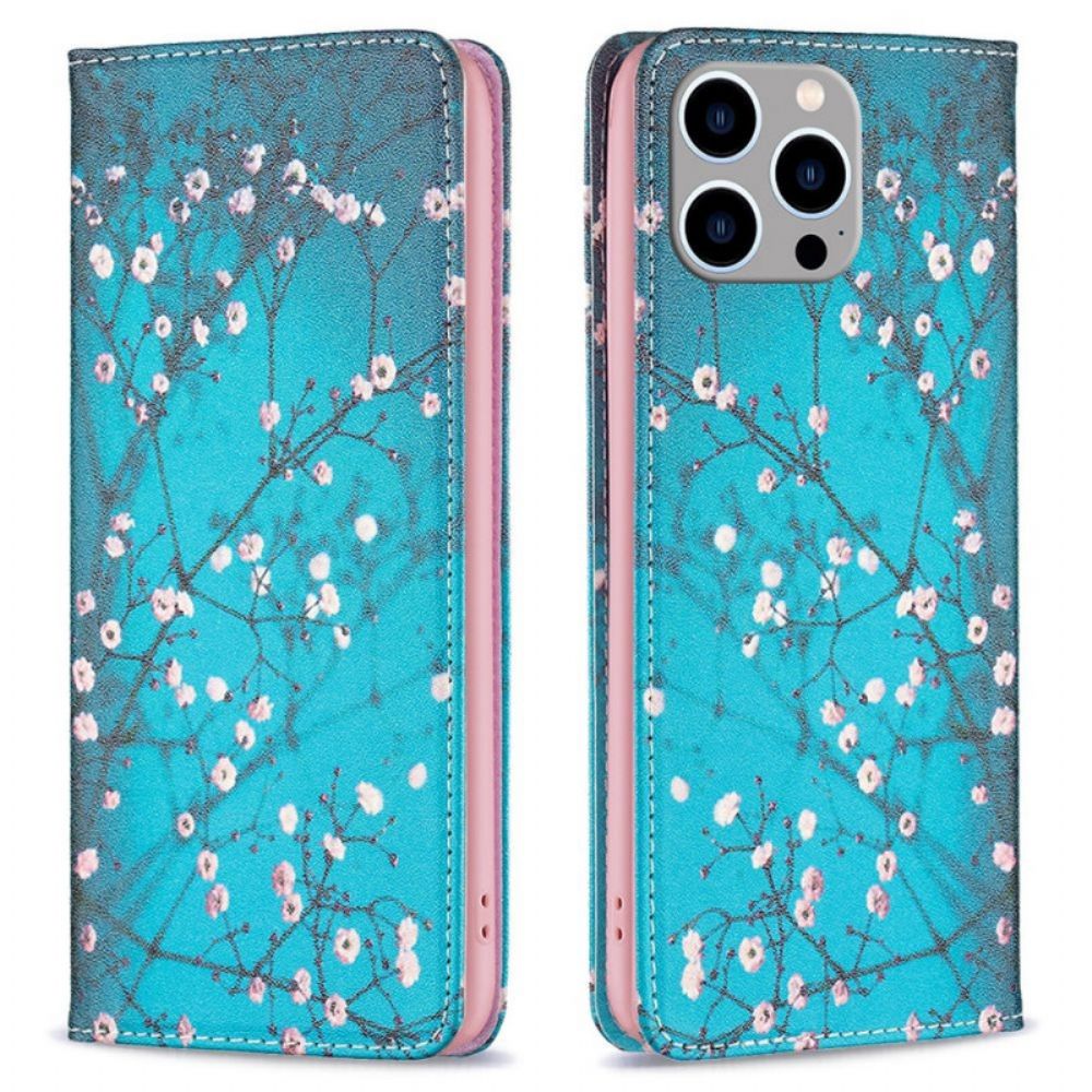 Bescherming Hoesje voor iPhone 14 Pro Max Folio-hoesje Bloemen