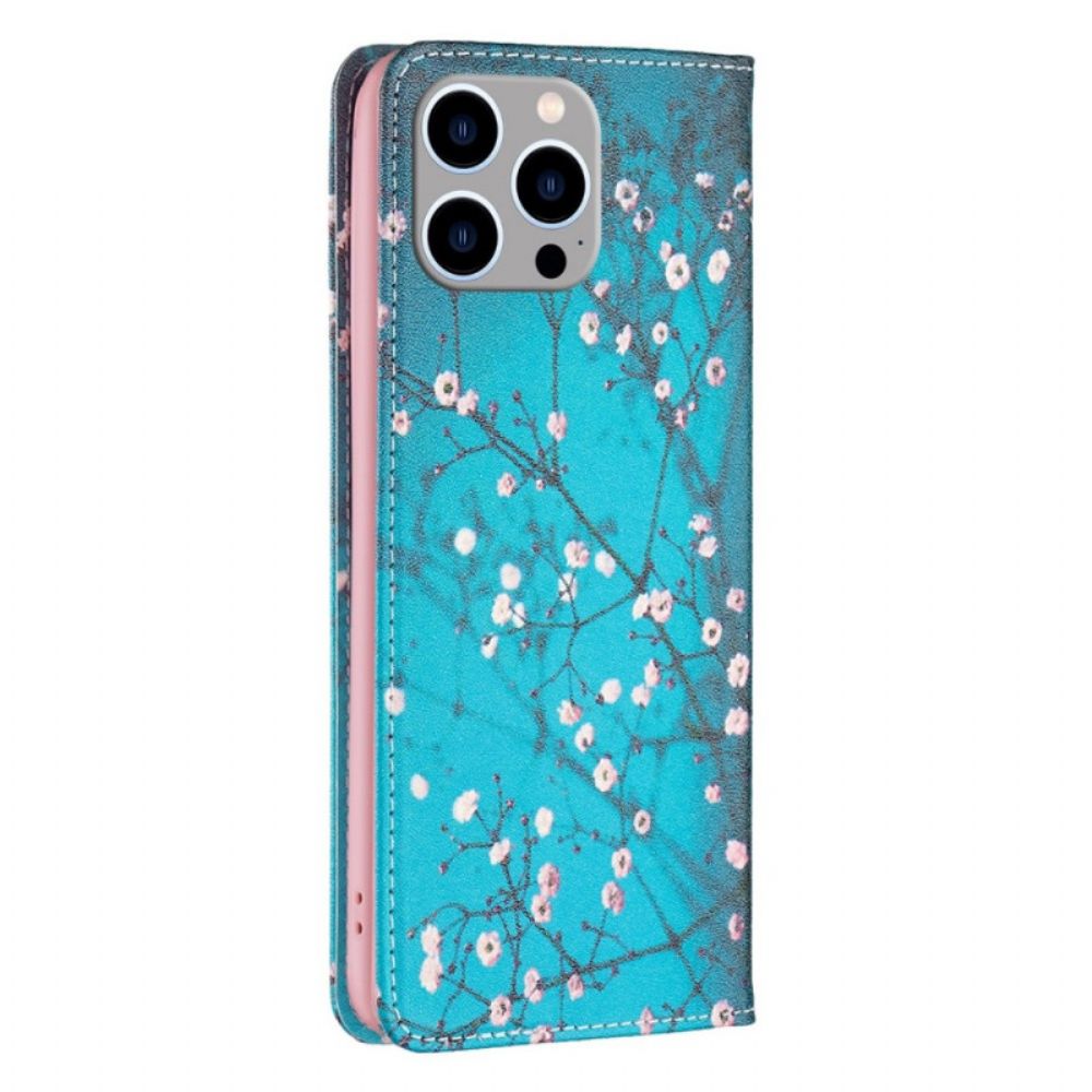 Bescherming Hoesje voor iPhone 14 Pro Max Folio-hoesje Bloemen