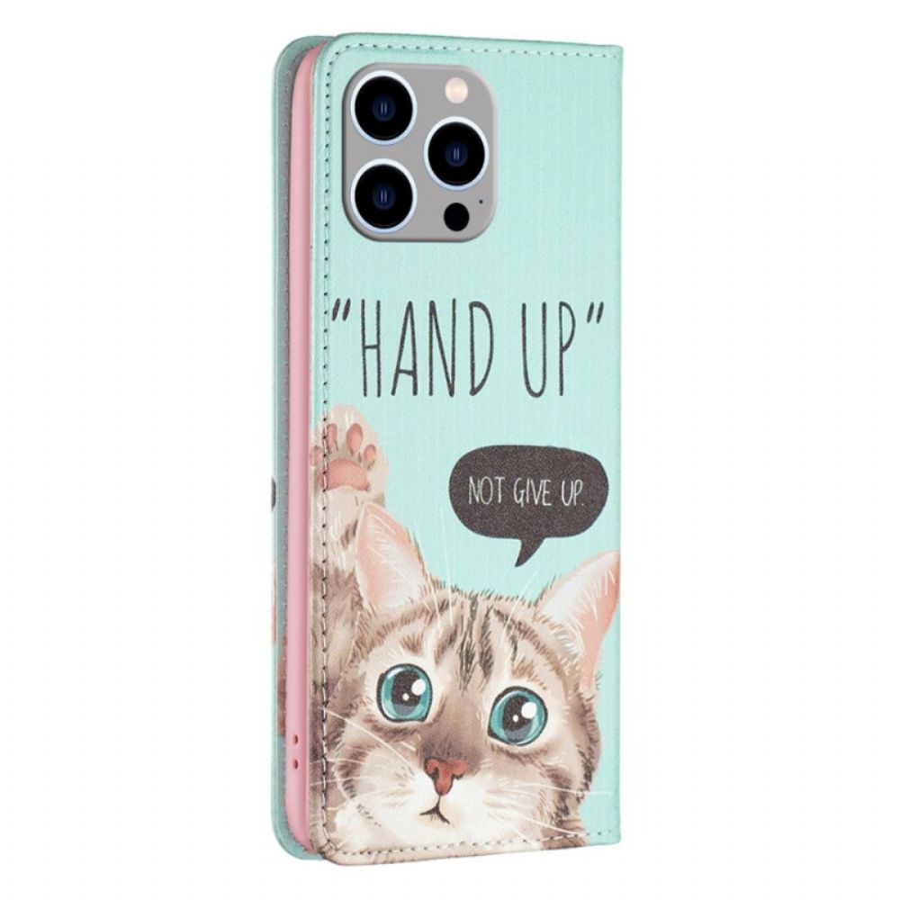 Bescherming Hoesje voor iPhone 14 Pro Max Folio-hoesje Hand Omhoog