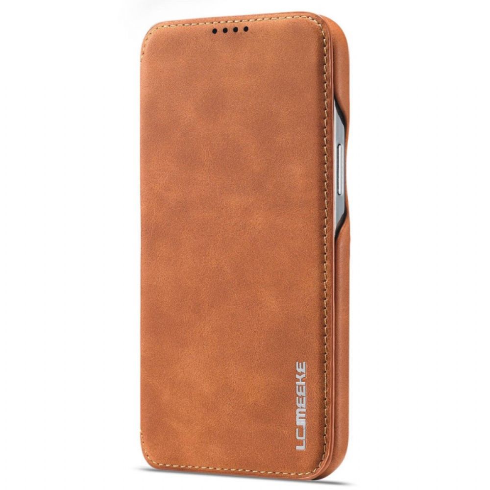 Bescherming Hoesje voor iPhone 14 Pro Max Folio-hoesje Lc.imeeke Leereffect