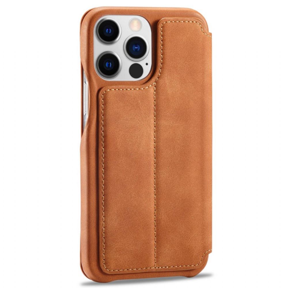 Bescherming Hoesje voor iPhone 14 Pro Max Folio-hoesje Lc.imeeke Leereffect