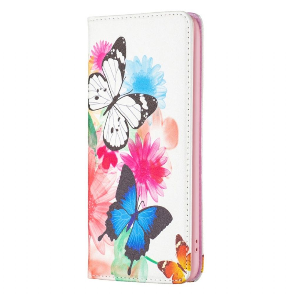 Bescherming Hoesje voor iPhone 14 Pro Max Folio-hoesje Vlinders