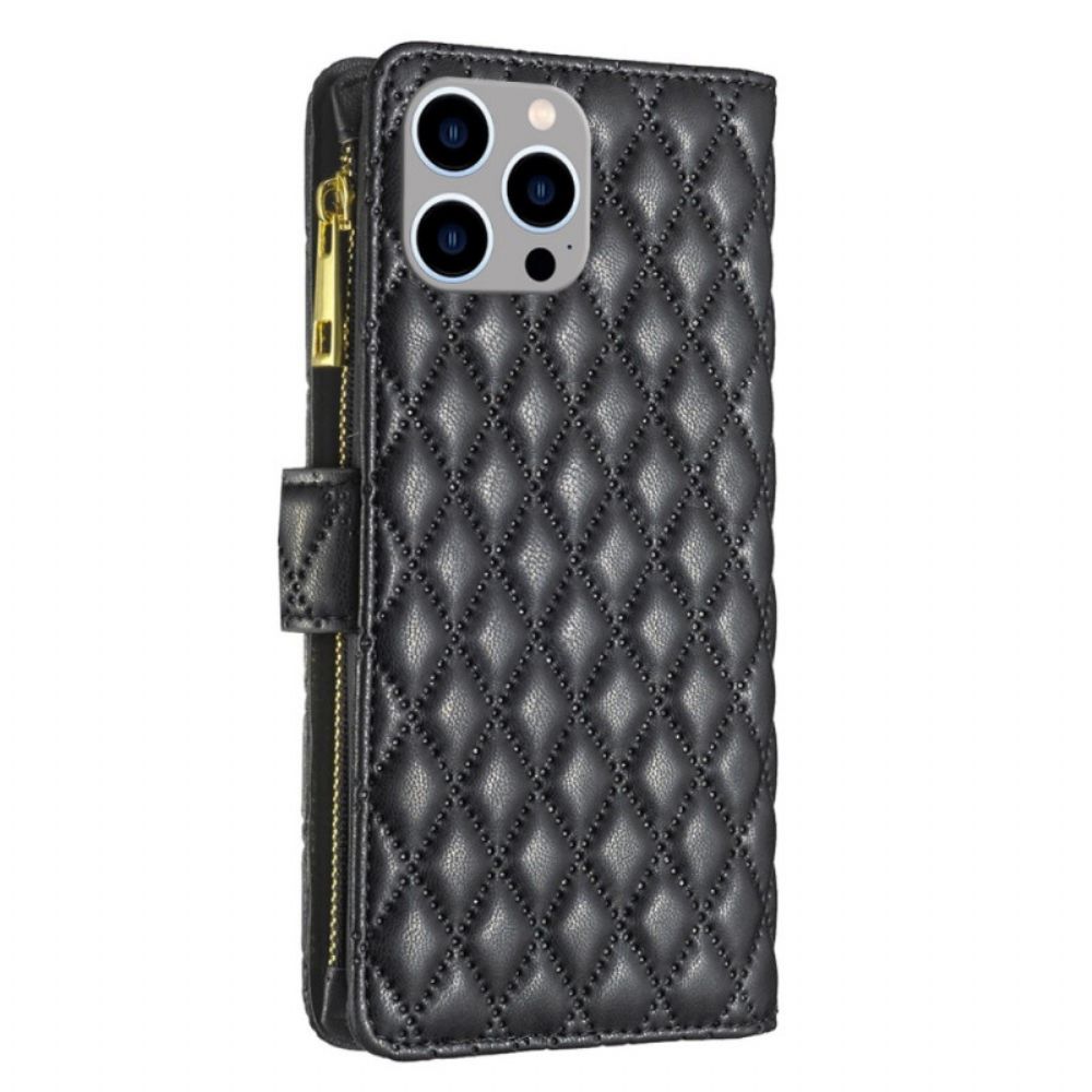 Flip Case voor iPhone 14 Pro Max Binfen Kleurstijl Gewatteerd