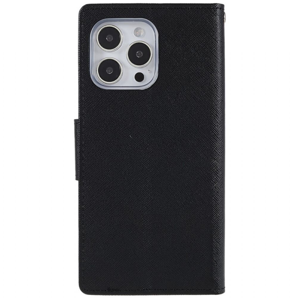 Flip Case voor iPhone 14 Pro Max Tweekleurige Mercury Goospery