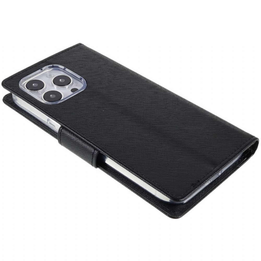 Flip Case voor iPhone 14 Pro Max Tweekleurige Mercury Goospery