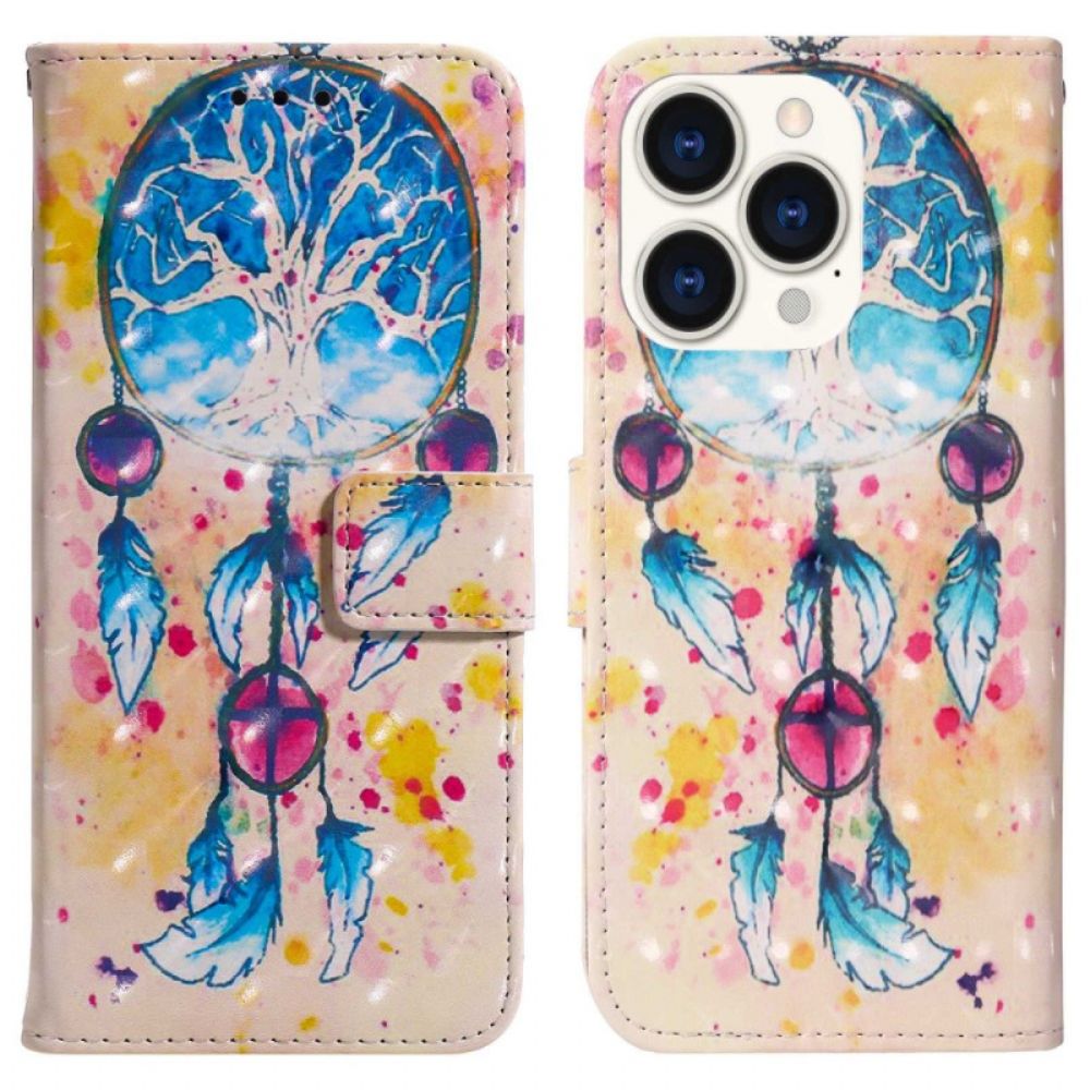 Folio-hoesje voor iPhone 14 Pro Max Aquarel Dromenvanger