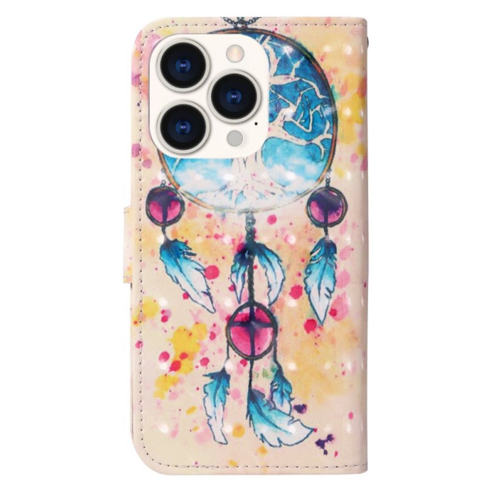 Folio-hoesje voor iPhone 14 Pro Max Aquarel Dromenvanger