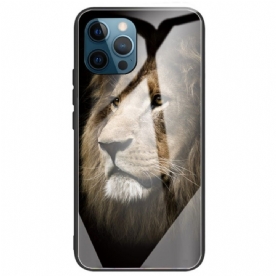 Hoesje voor iPhone 14 Pro Max Leeuw Gehard Glas