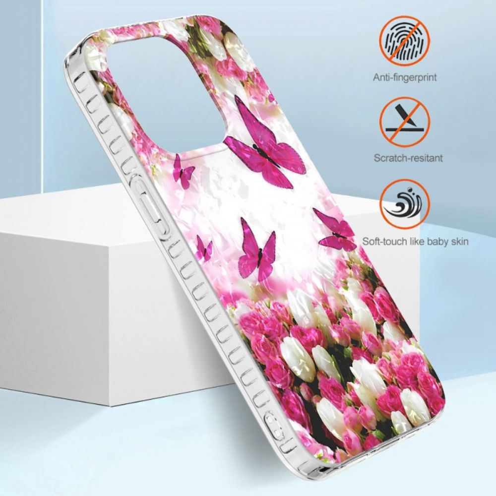 Hoesje voor iPhone 14 Pro Max Stijlvolle Vlinders