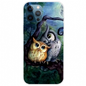 Hoesje voor iPhone 14 Pro Max Uil Schilderij