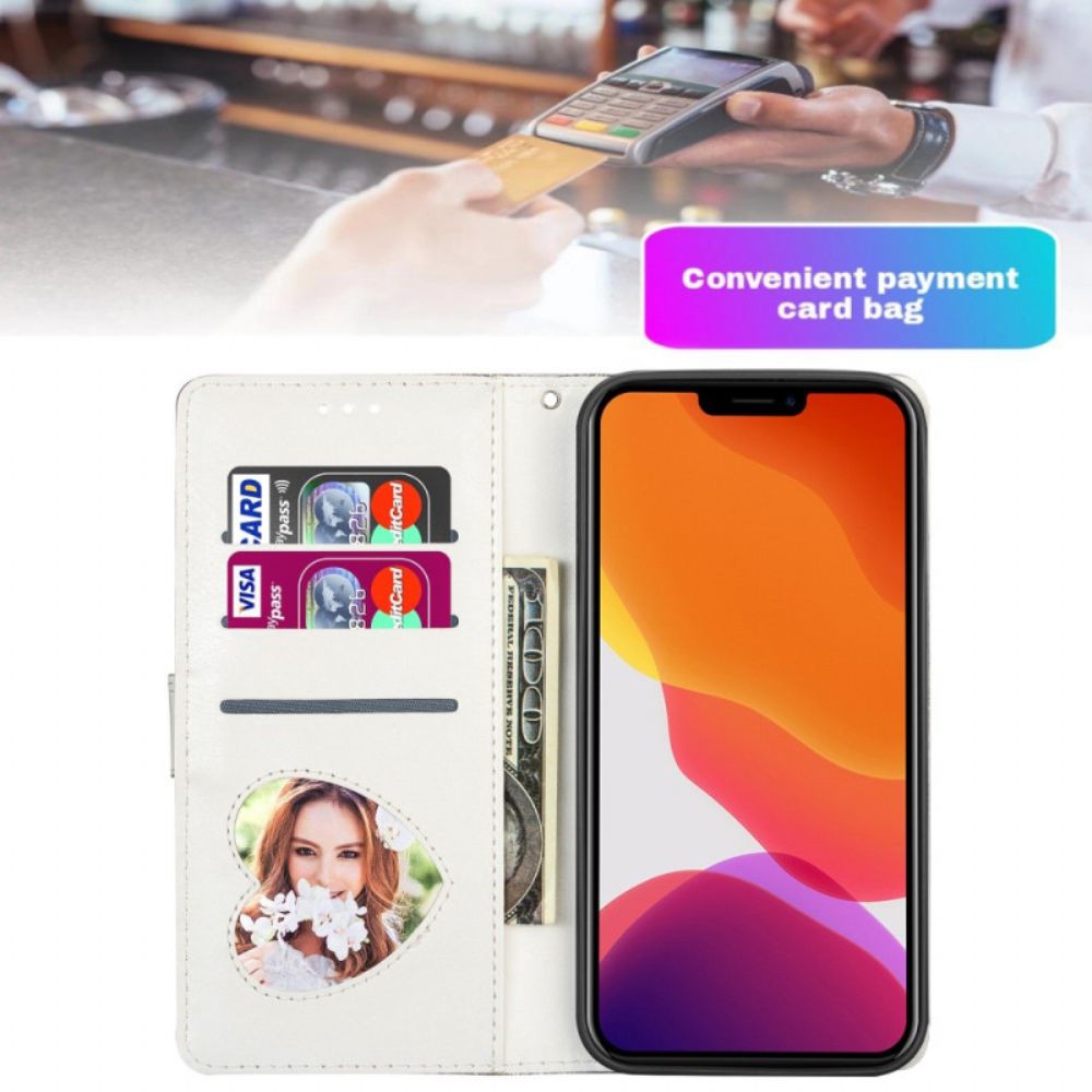 Leren Hoesje voor iPhone 14 Pro Max Pailletten Naar Paillettenstijl