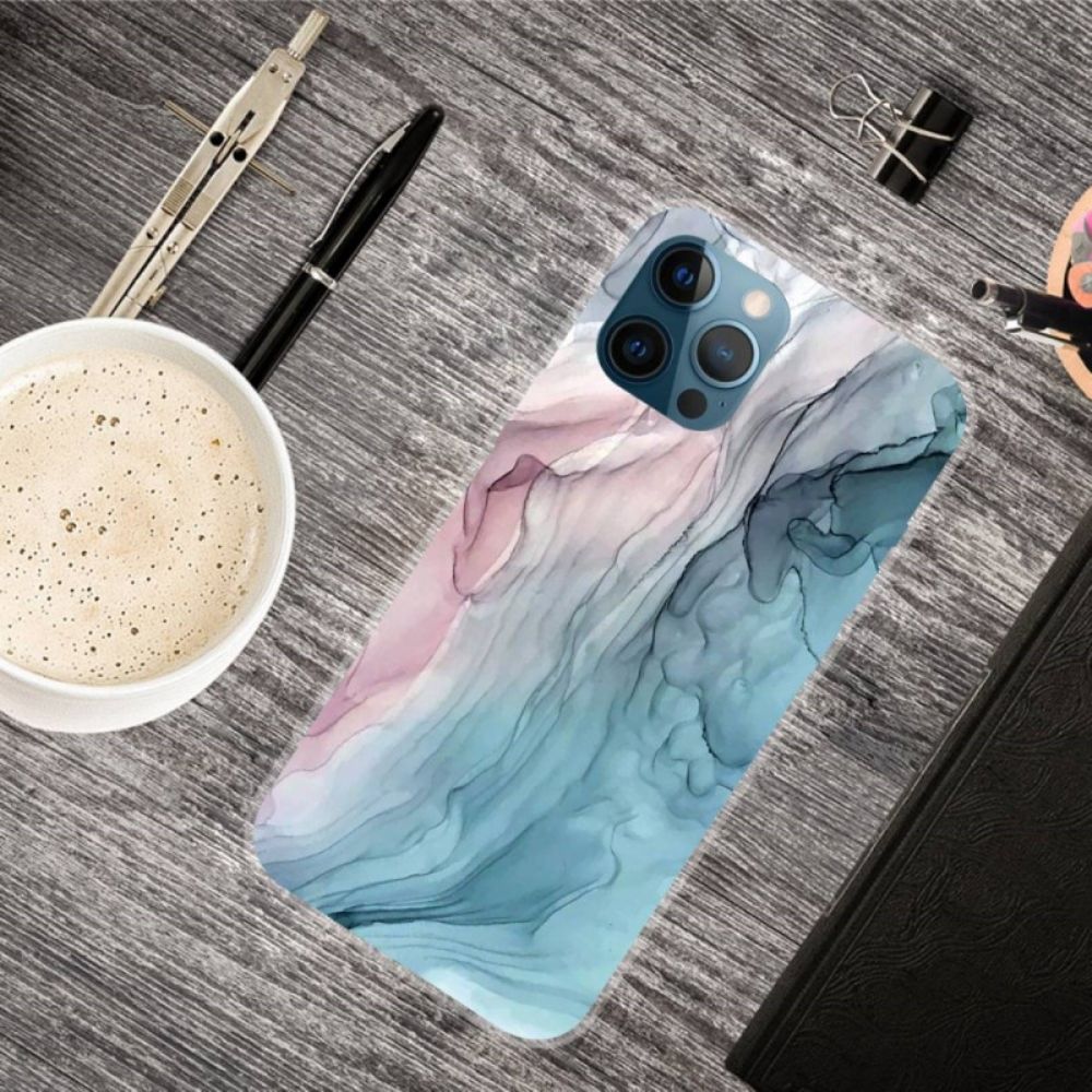 Telefoonhoesje voor iPhone 14 Pro Max Marmeren Aquarel