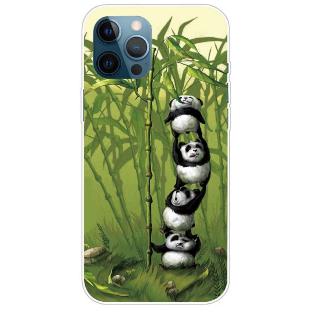 Telefoonhoesje voor iPhone 14 Pro Max Stapel Panda's