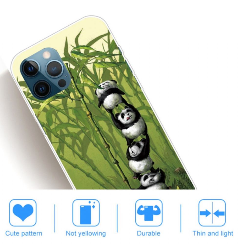 Telefoonhoesje voor iPhone 14 Pro Max Stapel Panda's