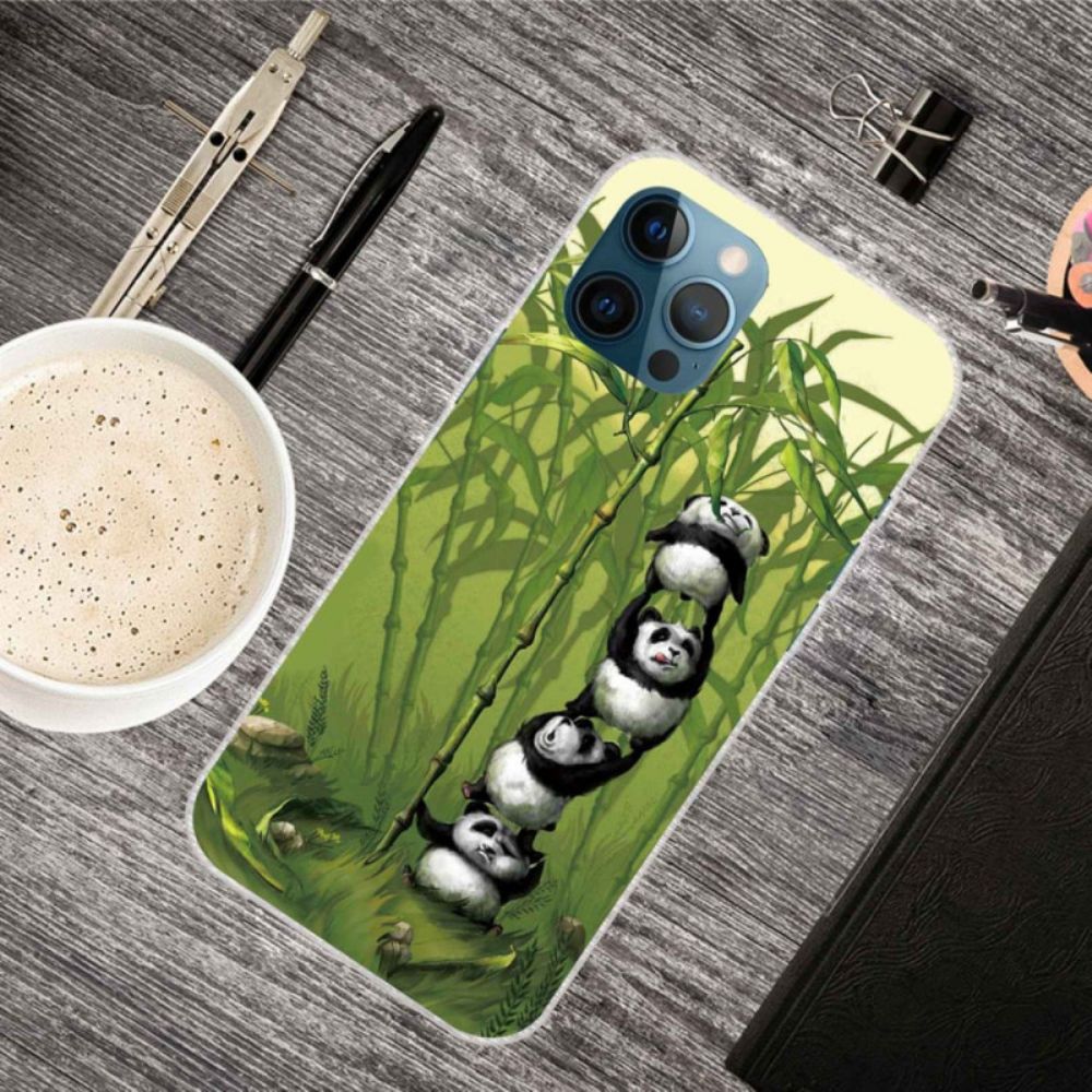 Telefoonhoesje voor iPhone 14 Pro Max Stapel Panda's