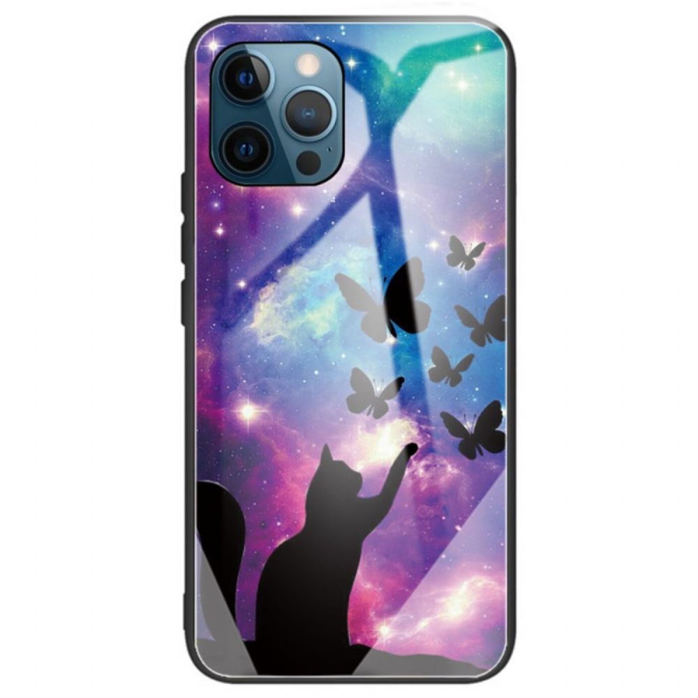 Telefoonhoesje voor iPhone 14 Pro Max Star Cat Gehard Glas