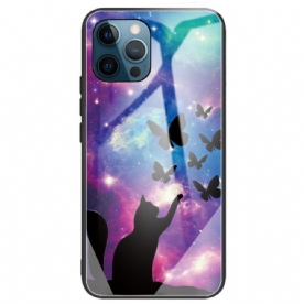 Telefoonhoesje voor iPhone 14 Pro Max Star Cat Gehard Glas