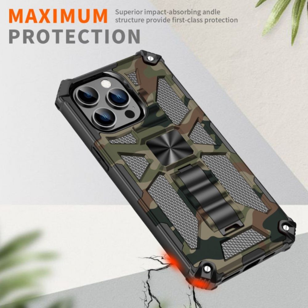 Telefoonhoesje voor iPhone 14 Pro Max Verwijderbare Ondersteuning Camouflage